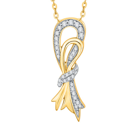 KATARINA Diamond Bow Pendant Necklace (1/6 cttw)