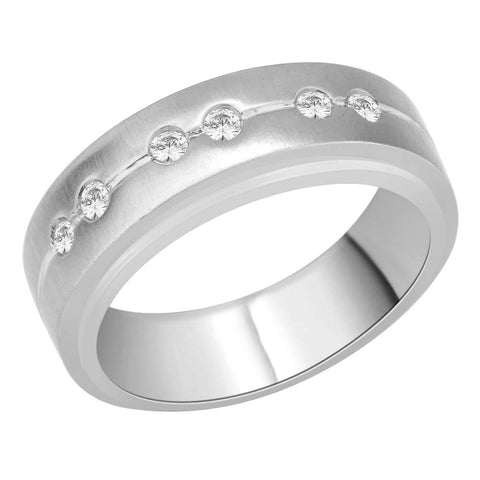 KATARINA Diamond Men's Wedding Band (1/4 cttw GH, I2)