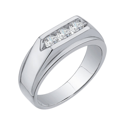 KATARINA Channel Set 3 Diamond Men's Ring (1/2 cttw GH, I2)