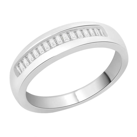 KATARINA Baguette Cut Diamond Men's Wedding Band (1/3 cttw GH, I2)
