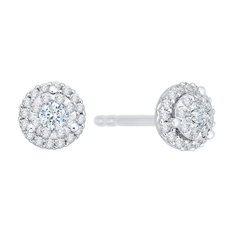KATARINA Round Brilliant Cut Diamond Fashion Earrings (3/8 cttw IJ, I1)