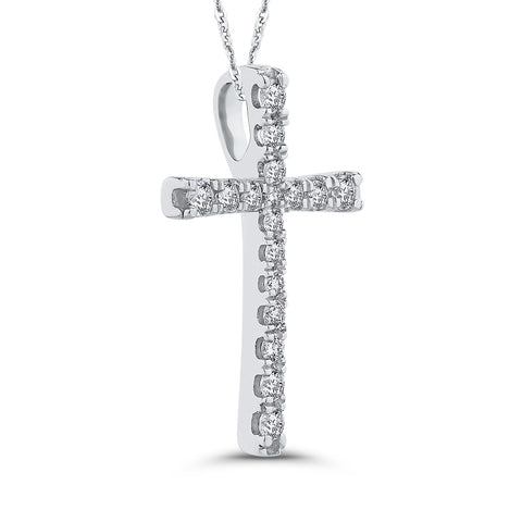 KATARINA Diamond Cross Pendant Necklace (3/8 cttw)