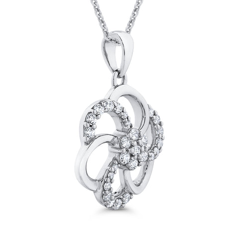 KATARINA Diamond Floral Cluster Pendant Necklace (1/3 cttw)
