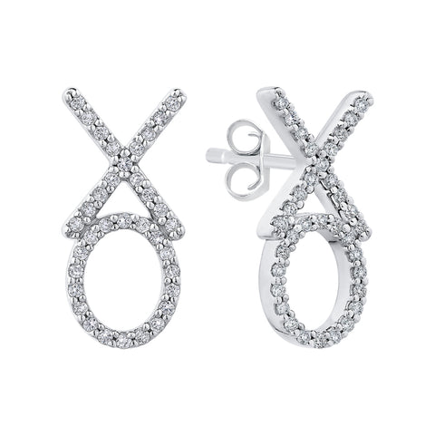 KATARINA Diamond X and O Fashion Earrings (1/5 cttw)