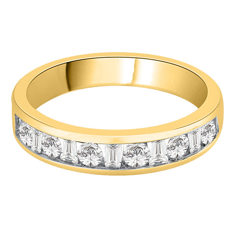 KATARINA 1/2 cttw Round and Baguette Cut Diamond Wedding Band