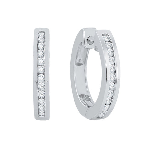 KATARINA Channel Set Diamond Huggie Earrings (1/4 cttw)