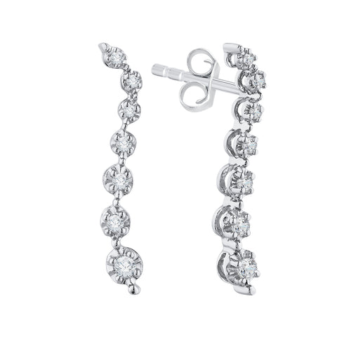 KATARINA Graduated Diamond Drop Journey Earrings (1/6 cttw)