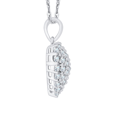 KATARINA Diamond Cluster Heart Pendant Necklace (1 cttw)