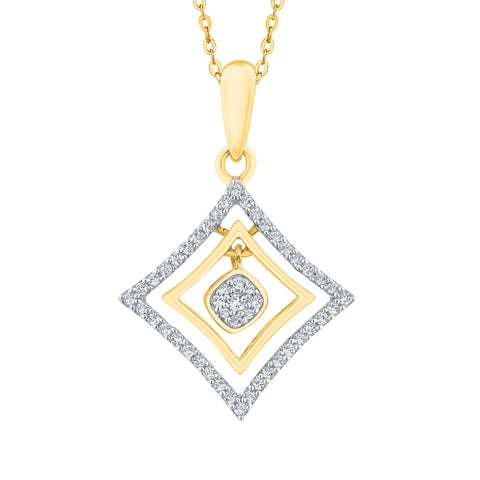 KATARINA Diamond Kite Shape Pendant Necklace (1/4 cttw)