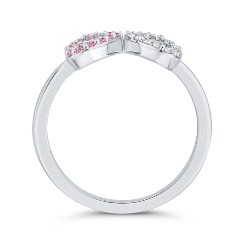 KATARINA 1/5 cttw Pink Sapphire and Diamond Double Heart Ring