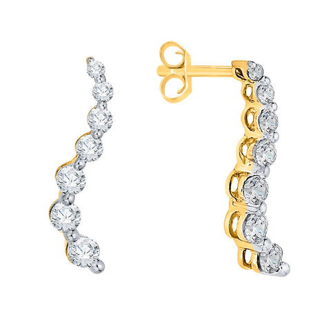 KATARINA Graduated Diamond Drop Journey Earrings (1/2 cttw)