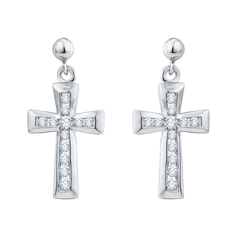 KATARINA Diamond Cross Earrings (1/3 cttw)