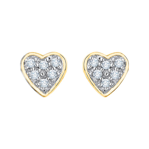 KATARINA Diamond Heart Cluster Earrings (1/8 cttw)