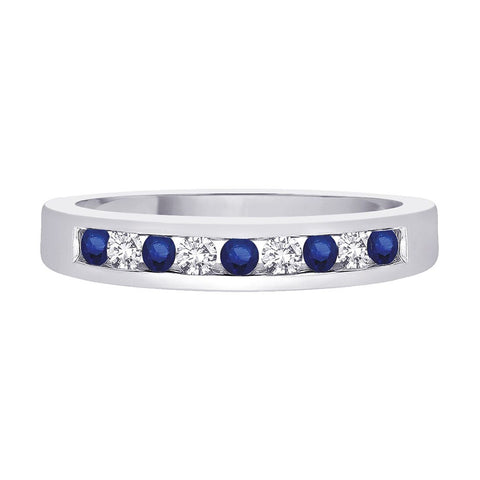 KATARINA Sapphire and Diamond Wedding Band (3/8 cttw)