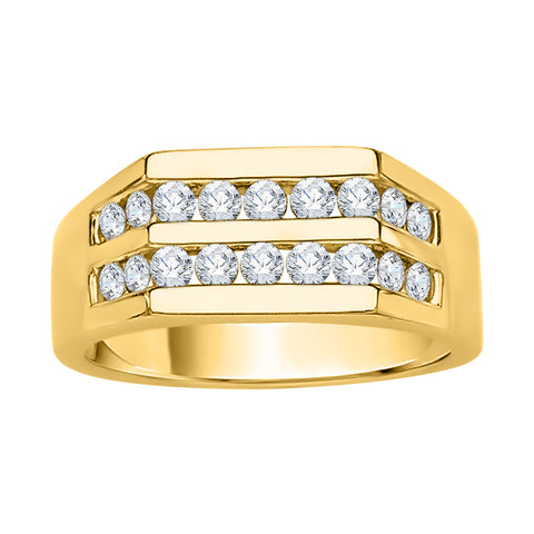 KATARINA 1/2 cttw Double Row Diamond Men's Wedding Band