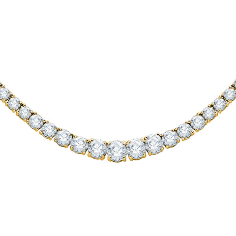 KATARINA 15 1/6 cttw Lab Grown Diamond Riviera Tennis Necklace in 14k Gold