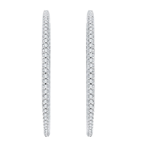 KATARINA 2 cttw Lab Grown Diamond Huggie Hoop Earrings in 14k Gold