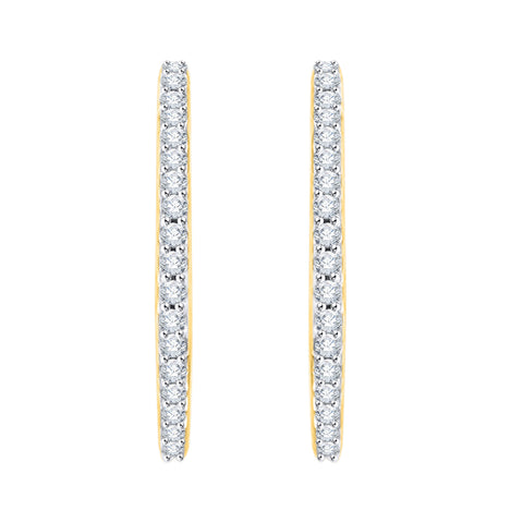 KATARINA 1 cttw Lab Grown Diamond Huggie Hoop Earrings in 14k Gold