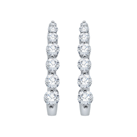 KATARINA Lab Grown Graduated Diamond Huggie Earrings in 14k Gold