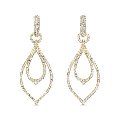 KATARINA 1 1/3 cttw Lab Grown Diamond Dangle Drop Earrings in 14k Gold