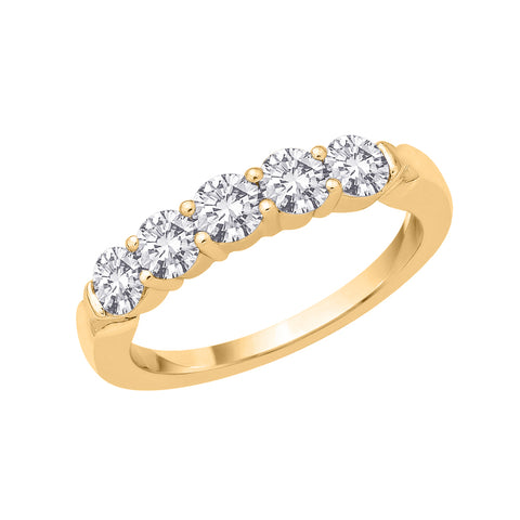 KATARINA 1/2 cttw Lab Grown Five Stone Diamond Anniversary Ring in 14K Gold