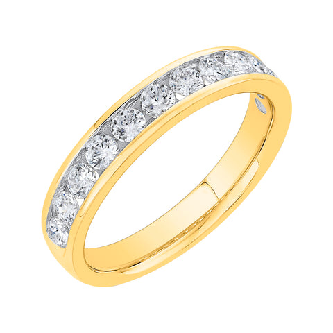KATARINA 3/4 cttw Channel Set Lab Grown Diamond Wedding Band in 14K Gold