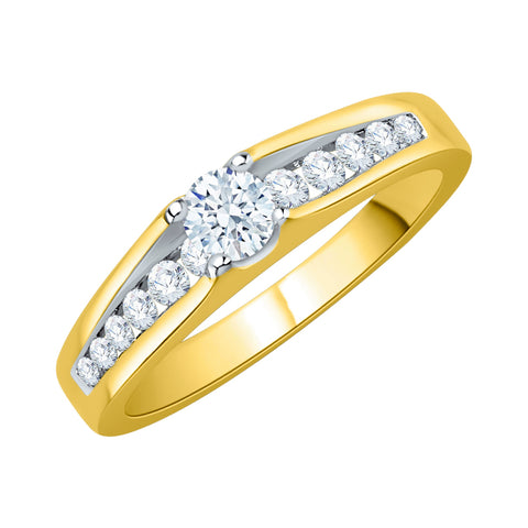 KATARINA 1/2 cttw Channel Set Lab Grown Diamond Engagement Ring in 14K Gold