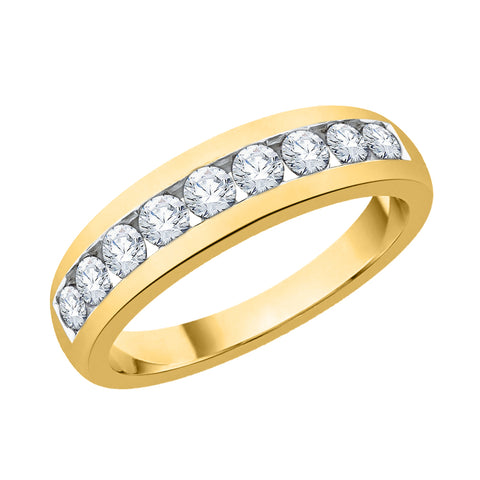 KATARINA 1 cttw Channel Set Lab Grown Diamond Wedding Band in 14K Gold