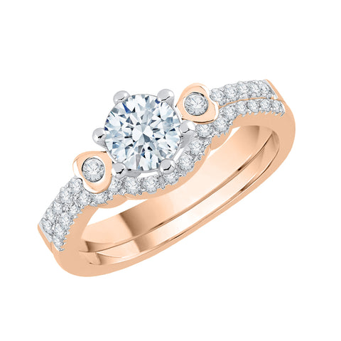 KATARINA 1 1/8 cttw Diamond Solitaire Bridal Set