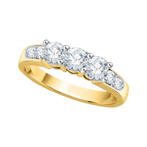KATARINA 1 1/8 cttw Three Stone Plus Diamond Wedding Band
