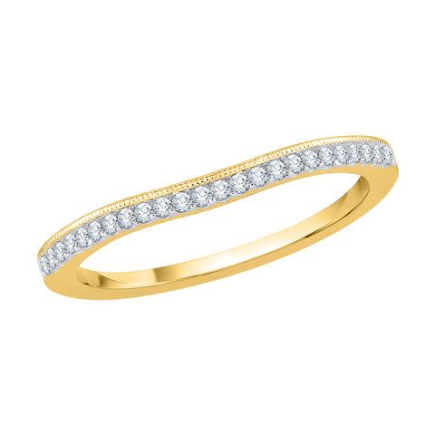 KATARINA 1/8 cttw Diamond Curved Wedding Band