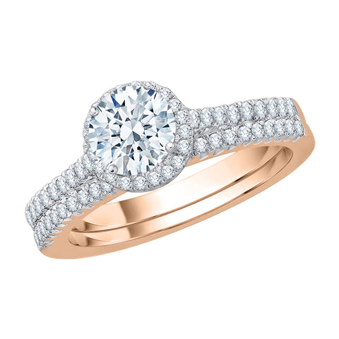 KATARINA 1 cttw Diamond Halo Bridal Set