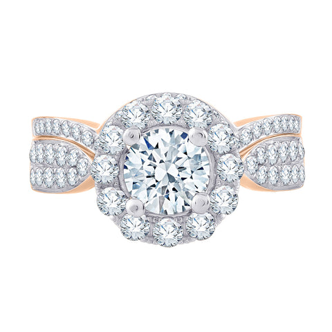 KATARINA 1 1/2 cttw Diamond Halo Bridal Set