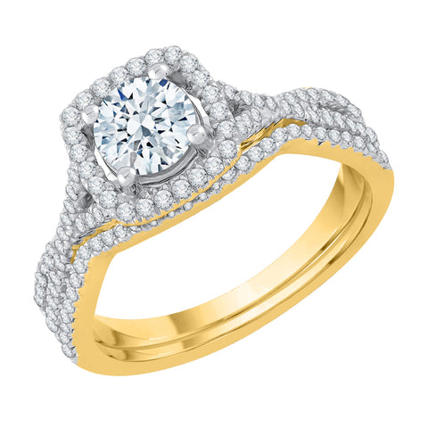 KATARINA 1 cttw Diamond Halo Bridal Set