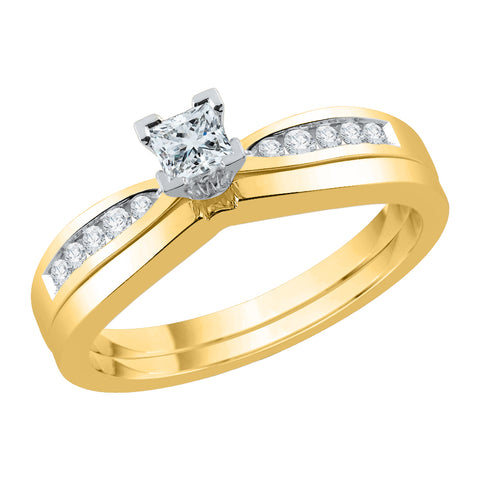 KATARINA 1/3 cttw Round and Princess Cut Diamond Bridal Set