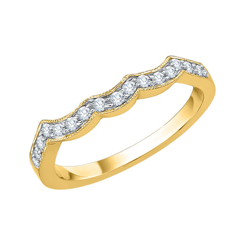 KATARINA 1/4 cttw Diamond Curved Wedding Band