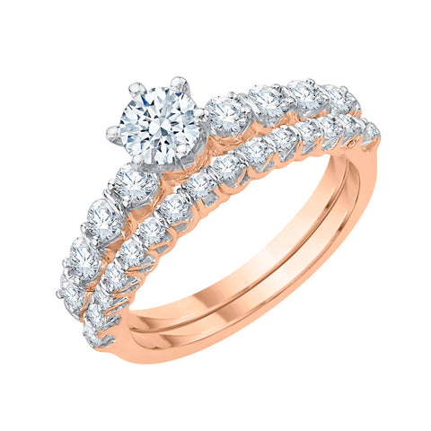 KATARINA 1 1/4 cttw Diamond Solitaire Bridal Set
