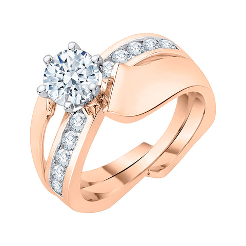 KATARINA 1 3/8 cttw Diamond Solitaire Bypass Bridal Set