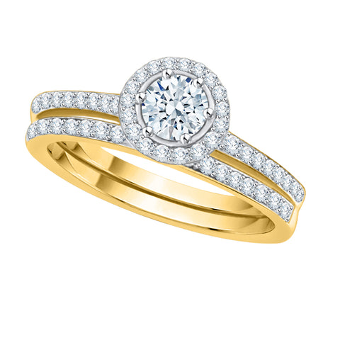 KATARINA 1 cttw Diamond Halo Bridal Set