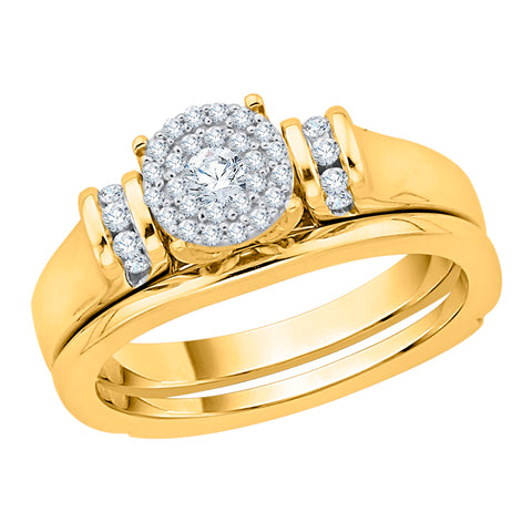 KATARINA 1/3 cttw Diamond Double Halo Bridal Set