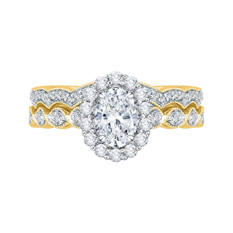 KATARINA 5/8 cttw Oval Cut and Round Diamond Infinity Halo Bridal Set