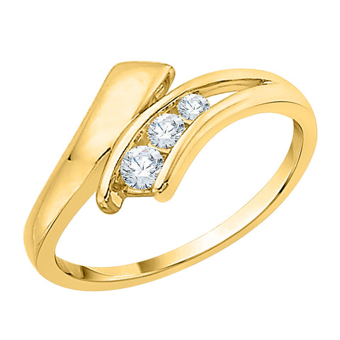 KATARINA 1/6 cttw Diamond Split Shank Bypass Three Stone Promise Ring