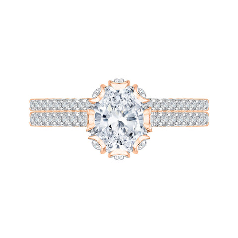 KATARINA 1 7/8 cttw Oval Cut and Round Diamond Bridal Set