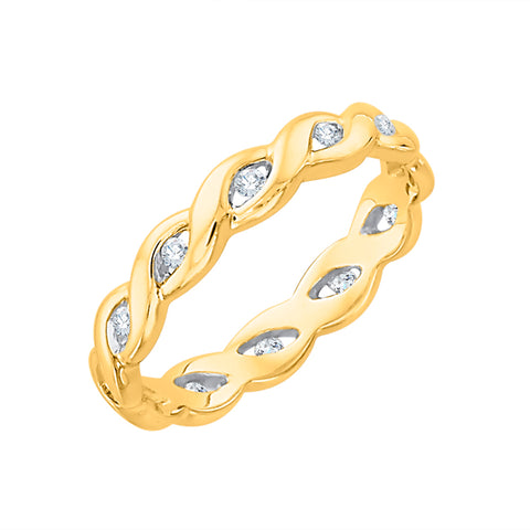 KATARINA 1/8 cttw Diamond Infinity Twisted Shank Eternity Ring