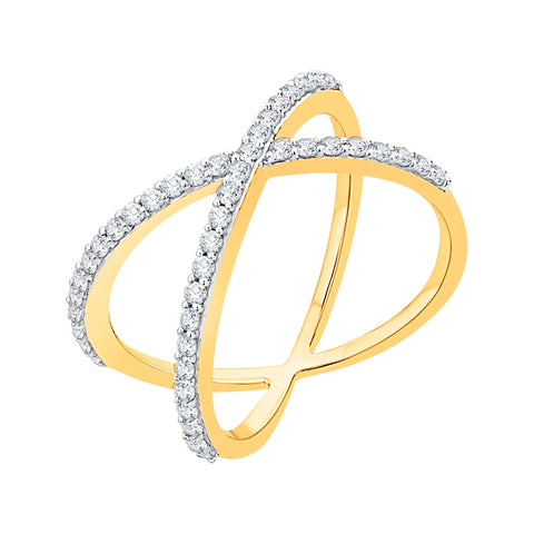 KATARINA 3/8 cttw Diamond Criss Cross X Ring