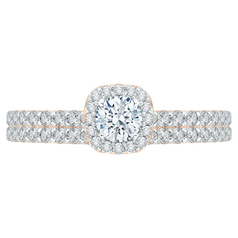 KATARINA 1 cttw Diamond Halo Solitaire Bridal Set