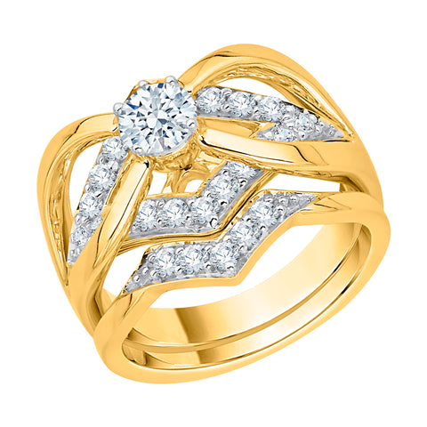 KATARINA 1 1/8 cttw Diamond Infinity Split Shank Bridal Set