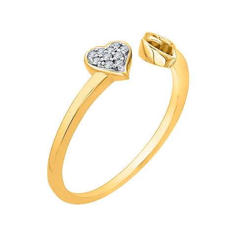 KATARINA 1/20 cttw Diamond Cluster Heart Cuff Ring