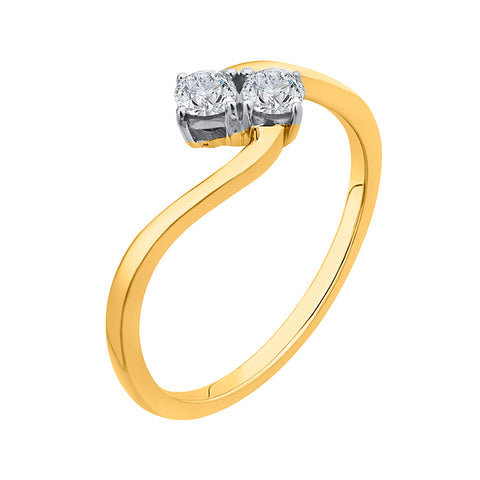 KATARINA 1/4 cttw Diamond Curved Bypass Promise Ring