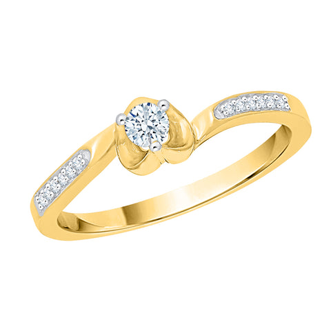 KATARINA 1/6 cttw Diamond Bypass Heart Promise Ring